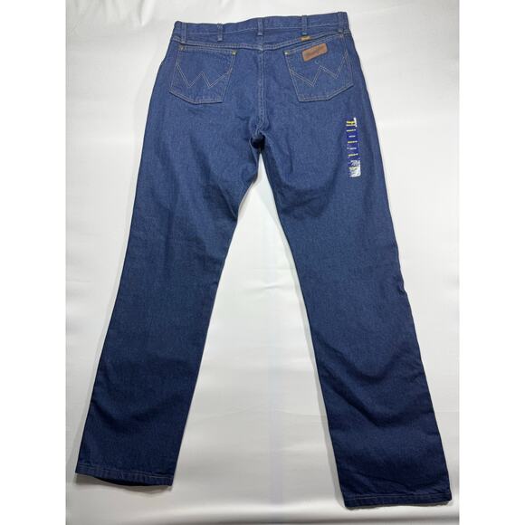 NWT Wrangler 47MWZ Men's Regular Fit Straight Leg Blue Denim Jeans - Size 38x34 - Picture 2 of 7